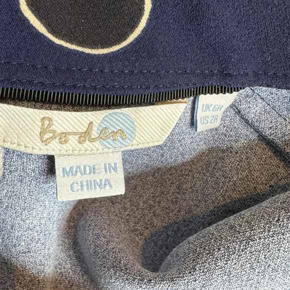 Boden Mock Neck Long Sleeve Shift Dress with Pockets Navy Size 2 - Picture 10 of 15